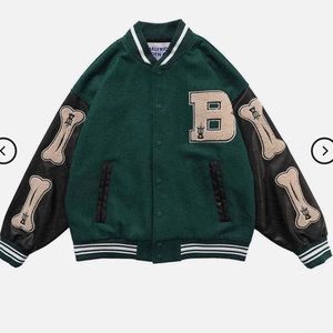 Aelfric Eden Bones Green Varsity Jacket Medium